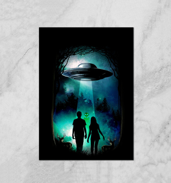 Плакат с изображением Aliens цвета Белый