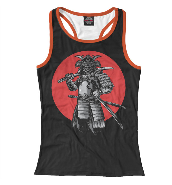 Женская майка-борцовка с изображением САМУРАЙ цвета Белый