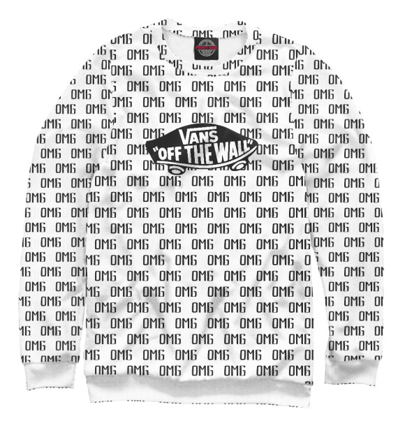Мужской свитшот с изображением VANS цвета Белый