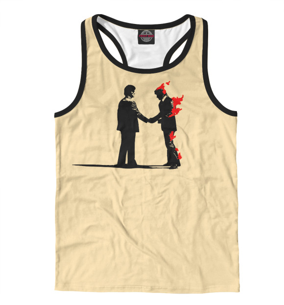 Мужская майка-борцовка с изображением Wish you were here цвета Белый