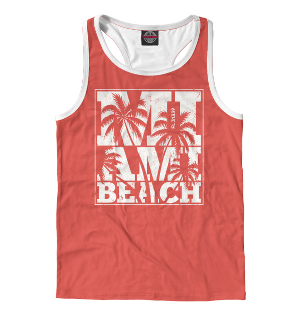 Мужская майка-борцовка с изображением Miami Beach цвета Белый