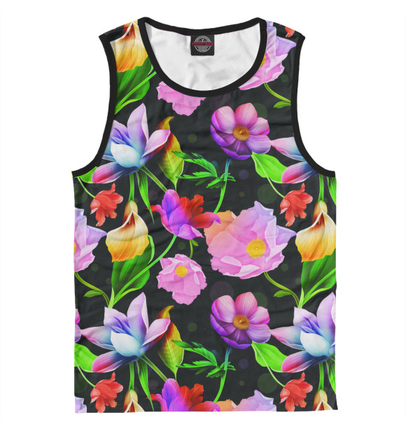Майка для мальчика с изображением Яркие Цветы цвета Белый