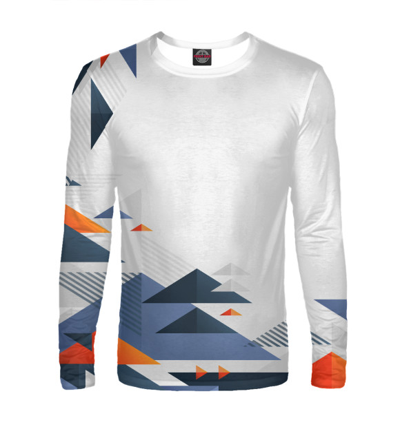 Мужской лонгслив с изображением Geometric (фигуры) цвета Белый
