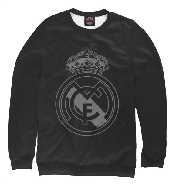 Женский свитшот с изображением FC Real Black Logo цвета Белый