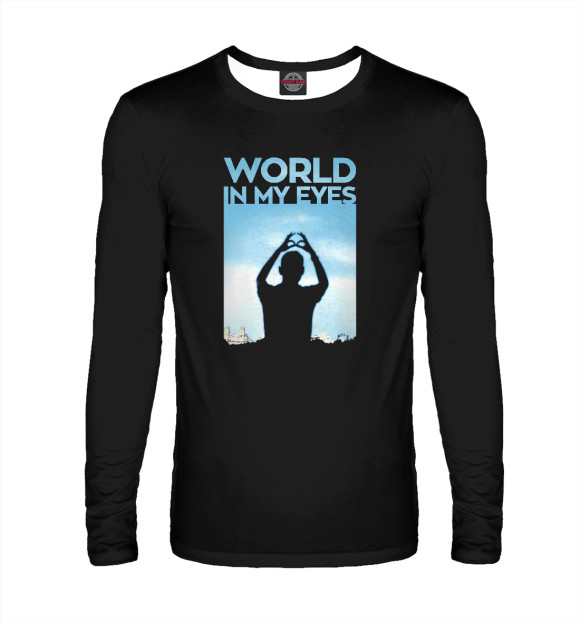 Мужской лонгслив с изображением World in My Eyes цвета Белый