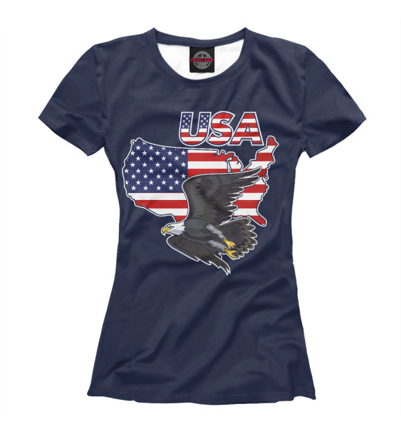 Женская футболка с изображением USA цвета Белый