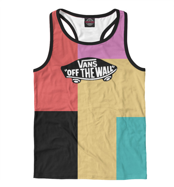 Мужская майка-борцовка с изображением Vans Color цвета Белый