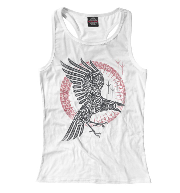 Женская майка-борцовка с изображением Ворон цвета Белый