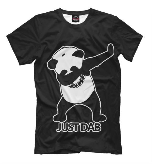 Мужская футболка с изображением Panda dab цвета Черный