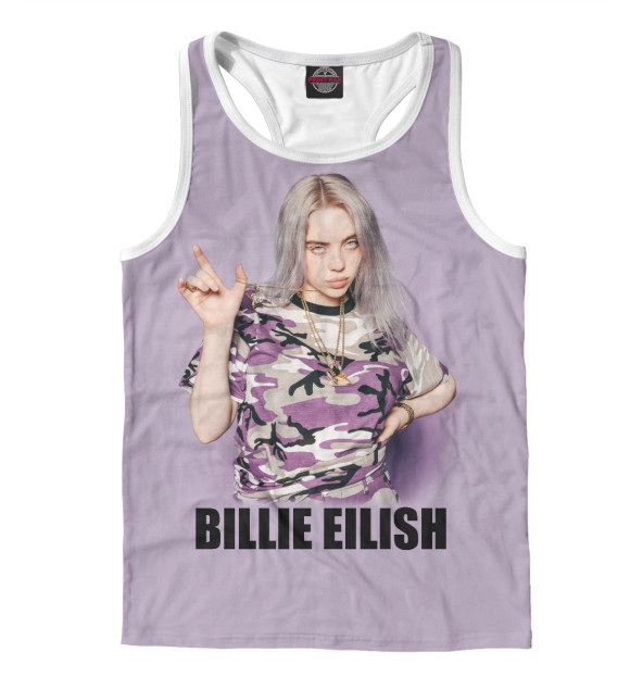 Мужская майка-борцовка с изображением Billie Eilish цвета Белый