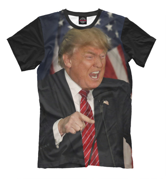 Мужская футболка с изображением Трамп цвета Черный