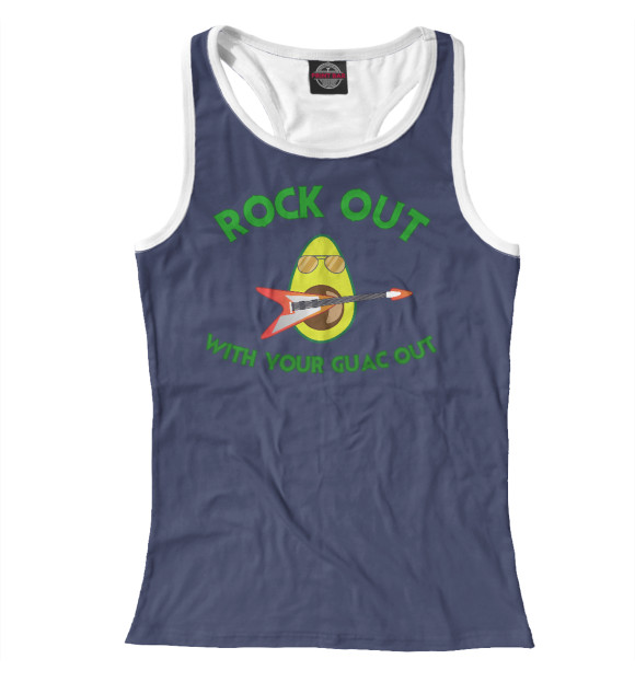 Женская майка-борцовка с изображением Авокадик цвета Белый