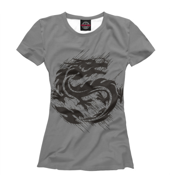 Женская футболка с изображением драконы цвета Белый