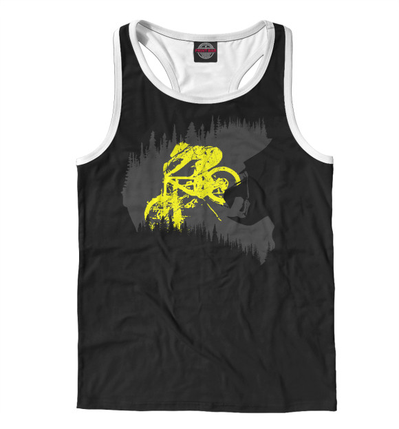 Мужская майка-борцовка с изображением MTB Fullface цвета Белый