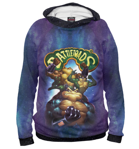 Женское худи с изображением Battletoads (NES) цвета Белый