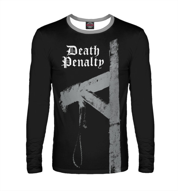 Мужской лонгслив с изображением Deathpenalty цвета Белый