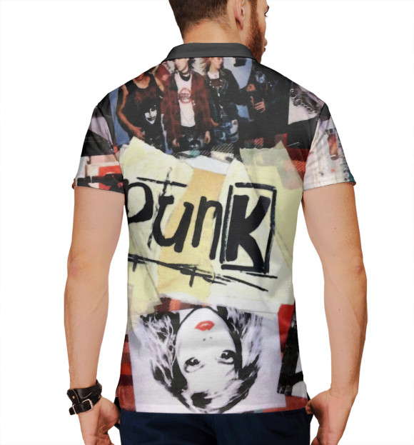 Мужское поло с изображением PUNK | ПАНК цвета Белый