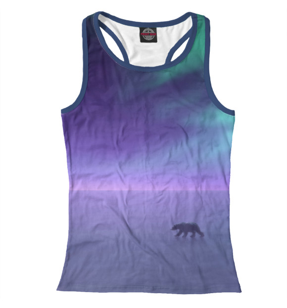 Женская майка-борцовка с изображением Мишка цвета Белый