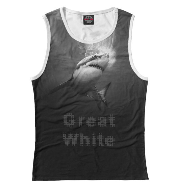 Майка для девочки с изображением Great White цвета Белый