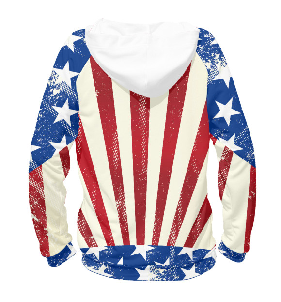 Женское худи с изображением Флаг США цвета Белый