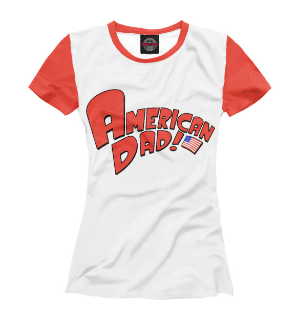 Женская футболка с изображением American Dad! цвета Белый