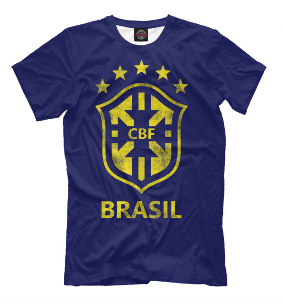 Мужская футболка с изображением Бразилия цвета Черный