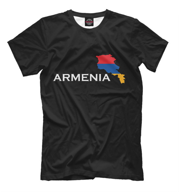 Футболка для мальчиков с изображением Armenia цвета Черный