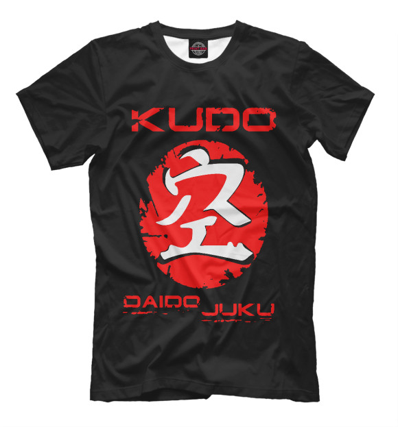 Мужская футболка с изображением Кудо иероглиф цвета Черный