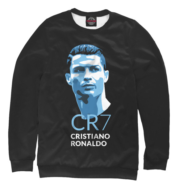 Свитшот для девочек с изображением Cristiano Ronaldo цвета Белый