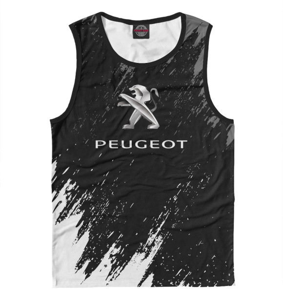 Мужская майка с изображением Peugeot цвета Белый