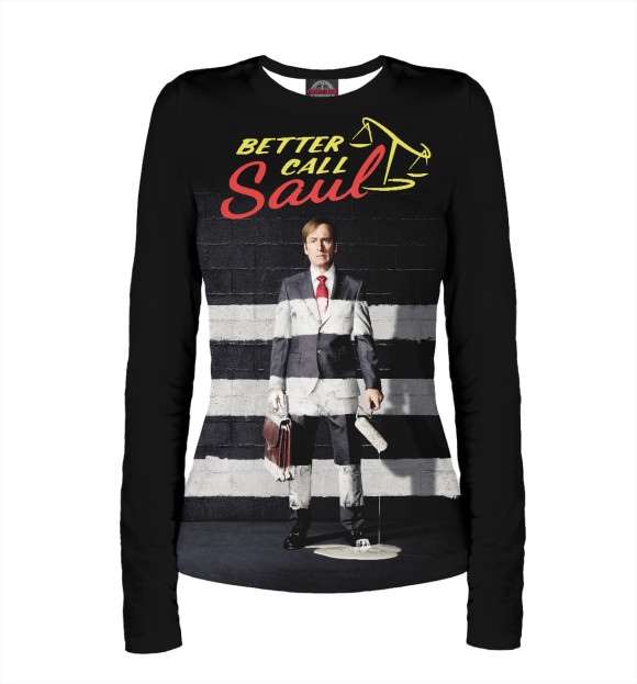 Женский лонгслив с изображением Better call saul цвета Белый
