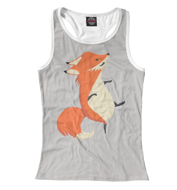 Женская майка-борцовка с изображением Лиса цвета Белый