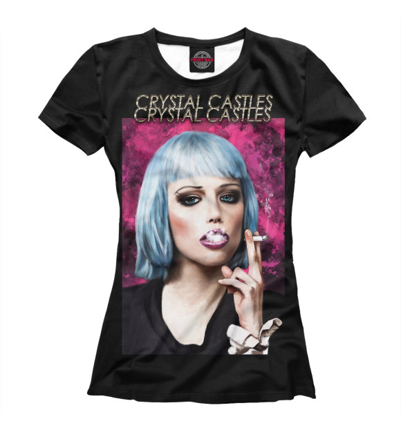 Футболка для девочек с изображением Crystal Castles цвета Белый