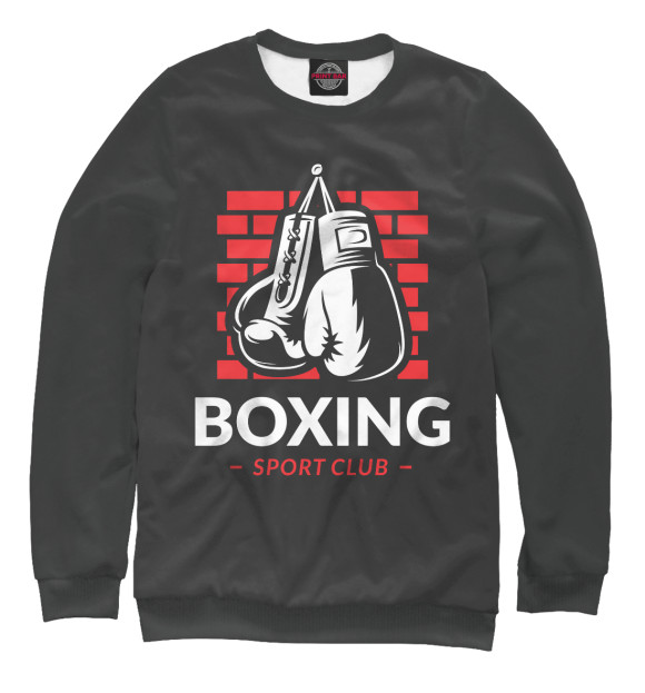 Мужской свитшот с изображением Boxing цвета Белый