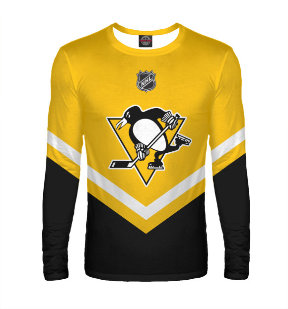 Мужской лонгслив с изображением Pittsburgh Penguins цвета Белый