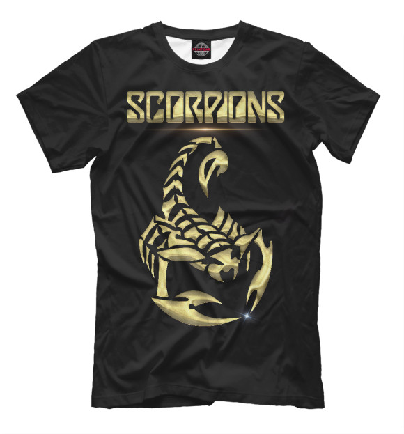Мужская футболка с изображением Scorpions цвета Черный
