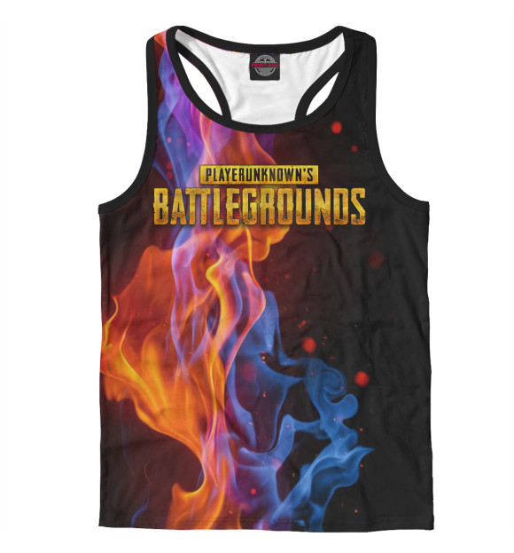 Мужская майка-борцовка с изображением PUBG цвета Белый