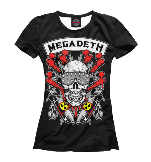 Футболка для девочек с изображением Megadeth цвета Белый