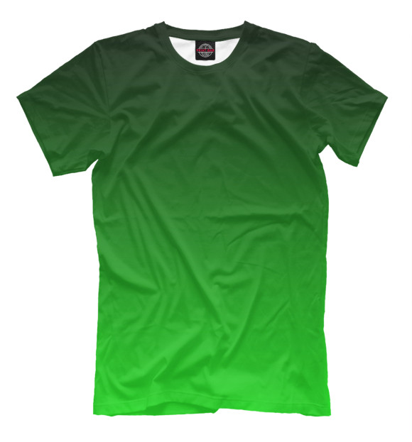 Мужская футболка с изображением Градиент Зеленый в Черный цвета Зеленый