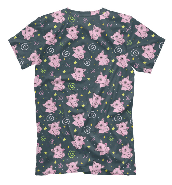 Мужская футболка с изображением Свинюшки цвета Белый