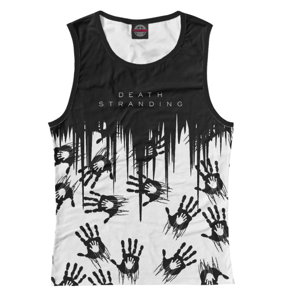 Женская майка с притом Death Stranding цвета Белый Женская майка с изображением Death Stranding цвета Белый