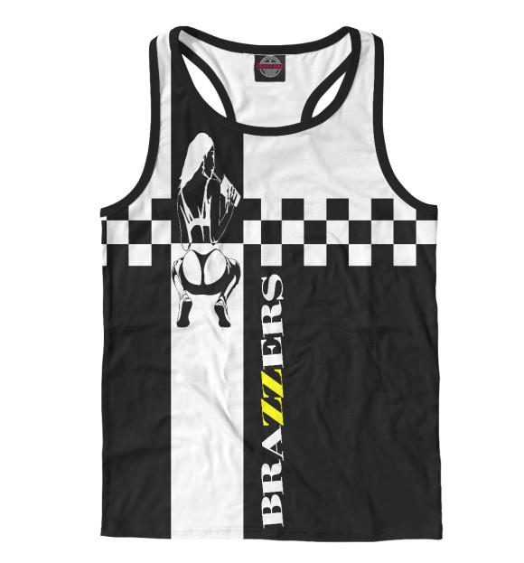 Мужская майка-борцовка с изображением Brazzers цвета Белый