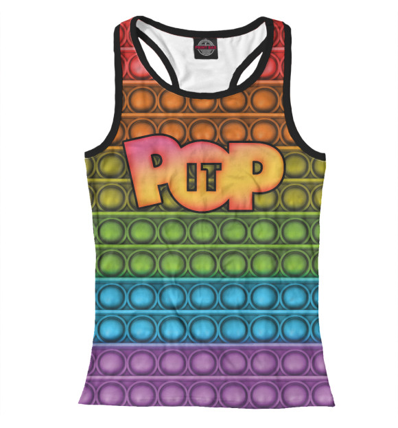 Женская майка-борцовка с изображением Pop it антистресс цвета Белый