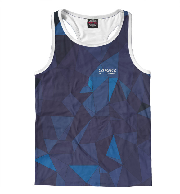 Мужская майка-борцовка с изображением Спорт цвета Белый