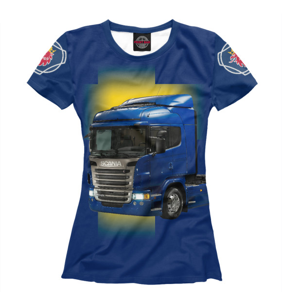 Футболка для девочек с изображением SCANIA цвета Белый