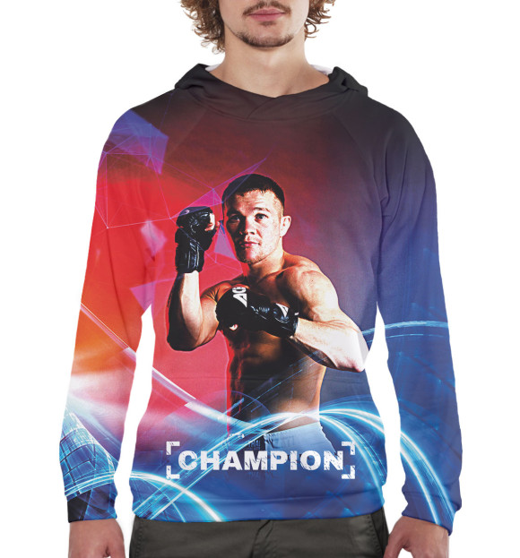 Мужское худи с изображением Пётр Ян цвета Белый