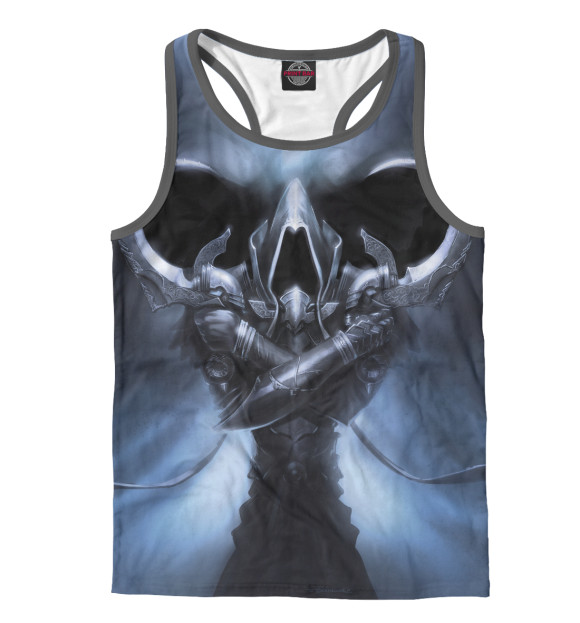 Мужская майка-борцовка с изображением Diablo цвета Белый