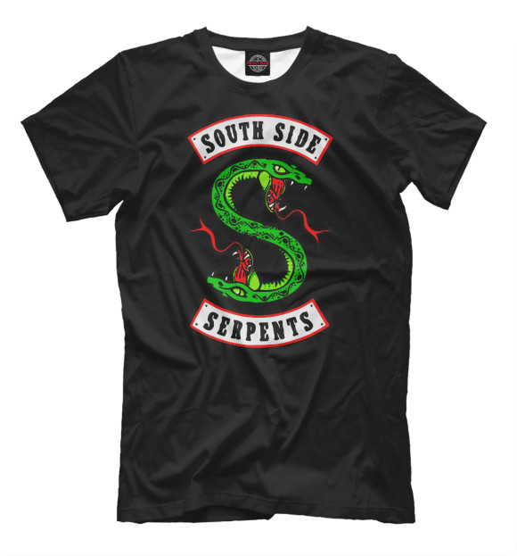 Мужская футболка с изображением South side цвета Черный