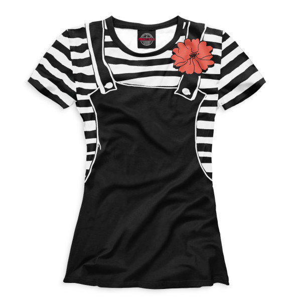 Футболка для девочек с изображением Костюм мима цвета Белый