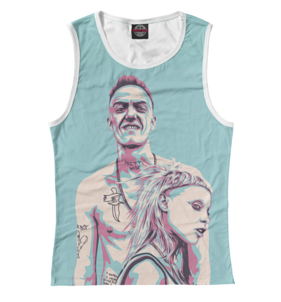 Майка для девочки с изображением Die Antwoord: Ninja and Yolandi (Blue) цвета Белый
